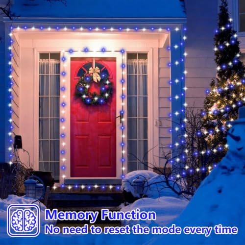 Solar Fairy Lights Outdoor Waterproof (Blue and White)