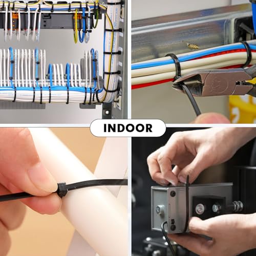 8 Inch Black Nylon Zip Ties (8" (50lb))