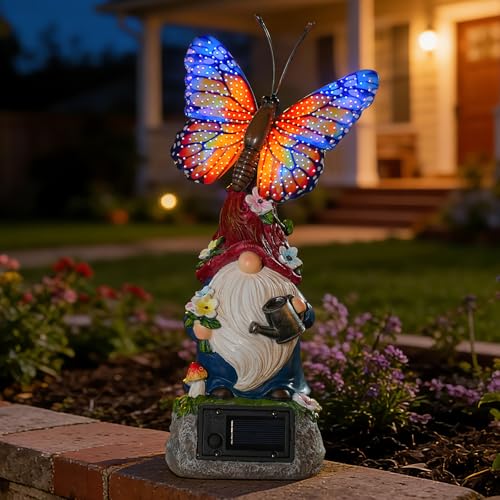 Garden Gnome Statues Solar (Gnome-Orange)