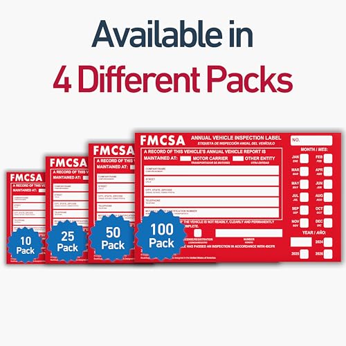 10 Pack Buck Aluminum Annual Vehicle Inspection Label with Punch Boxes