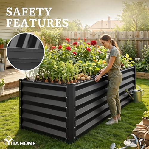 6x3x3ft Large Raised Garden Bed Kit (Black / 6x3x3ft)