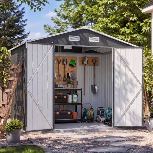 8x6FT Outdoor Storage Shed Black (Dark Black / 8' x 6')