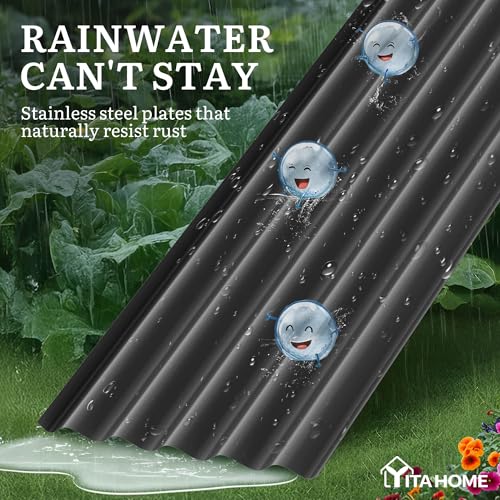 8x2x1.5ft Galvanized Oval Raised Garden Bed (8x2x1.5ft / Black)