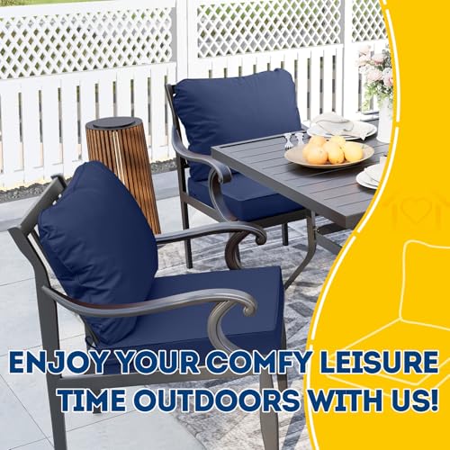 Outdoor Chair Cushions (Navy Blue / 21"x19"x3" / 21"x19")
