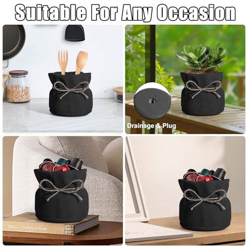 Candy Bowl for Office Key Bowl for Entryway Table Fall Candy Dish Plant Pots Indoor Flower Pots for Indoor Plants (Black / Large)