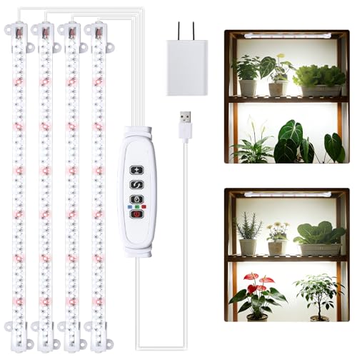 Grow Lights for Indoor Plants (White Cabel Red+White / 4 Head 1 Pack)