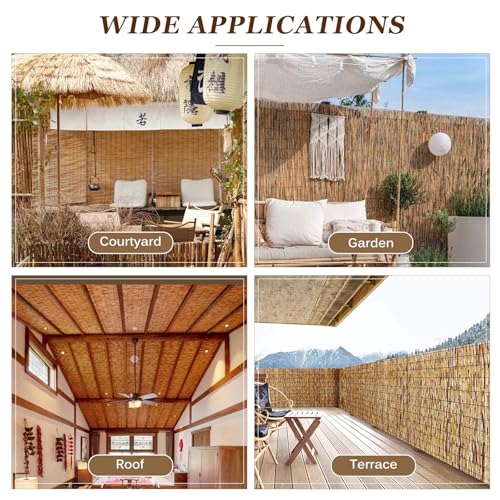 Natural Reed Fencing Rolls (3.3x8.2ft / Coffee)