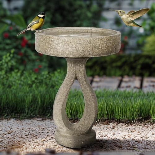 21.8" H Elegant Modern Bird Bath for Outsides Use (21.8" / Modern Curves Shaped)