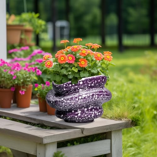 Ceramic Pots for Plants (Purple (10.6 X 7.5 In))