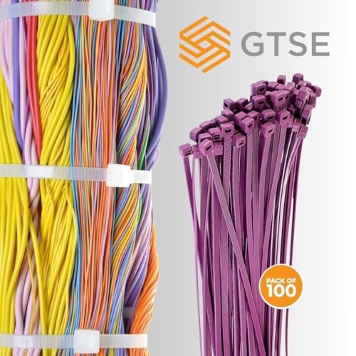8 Inch Purple Nylon Zip Ties (100 Count)