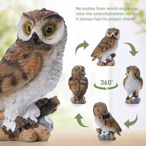 Solar Owl Garden Outdoor Statue (Owl)