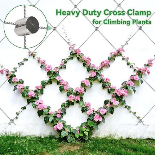 20PCS T316 Stainless Steel Cable Cross Clamps for 5