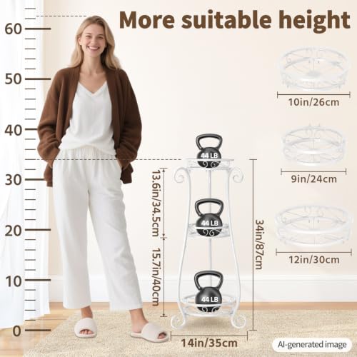 3 Tiers Metal Corner Plant Flower Stand Tall Indoor Outdoor (White / 3 Tier)