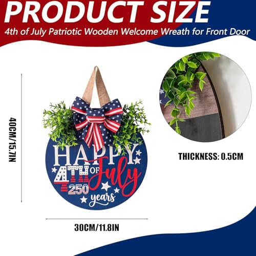 4th of July Hanging Door Sign (Happy)
