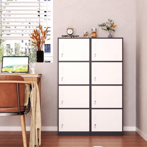 Metal Storage Locker Cabinet for Office (Grey / 4 Doors)