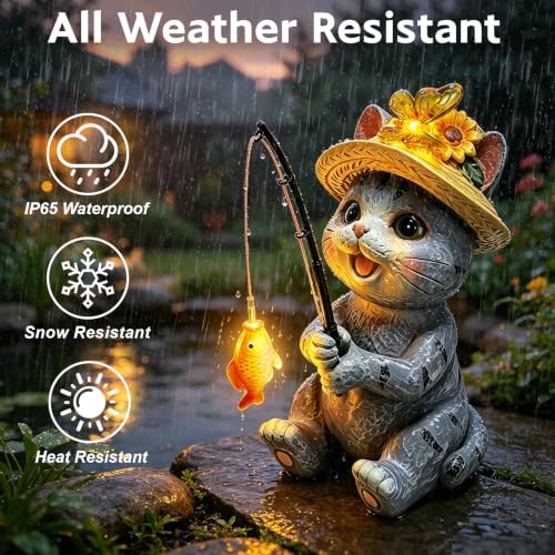 Solar Garden Cat Statues (Cat)