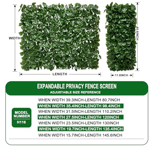 Expandable Fence Privacy Screen for Balcony Patio Outdoor (Green)