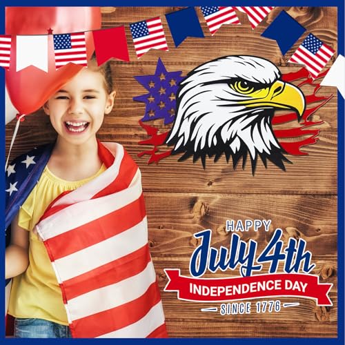4th of July Independence Day Decor Bald Eagle Metal Wall Art (Bald Eagle)