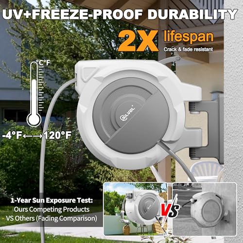Retractable Garden Hose Reel (Dark Grey / 1/2" x 115FT)