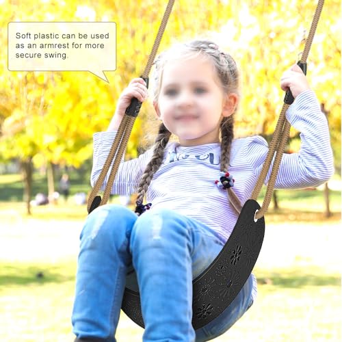 Swing Set Accessories Kids Swing Seat with Adjustable Rope (Black Swing Seat (1 Pack))