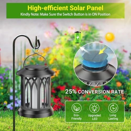 Hanging Solar Lights Lantern (Purple Light / 2 Pack)