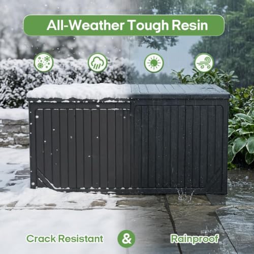 370 Gallon Extra Large Deck Box Waterproof (370 Gal)