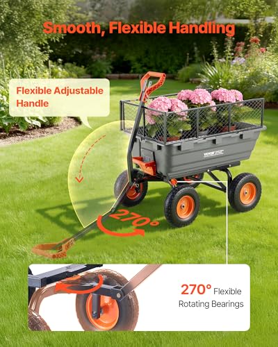 10 Cu.Ft 1200LBS Poly Garden Cart Dump Wagon (Grey01)