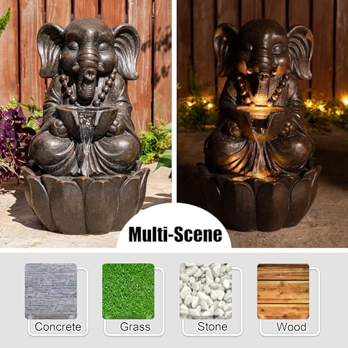 Outdoor Fountains (Bronze Elephant / 22"H)