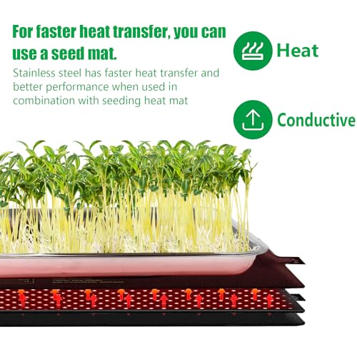 5 Pack Large Stainless Steel Seedling Trays