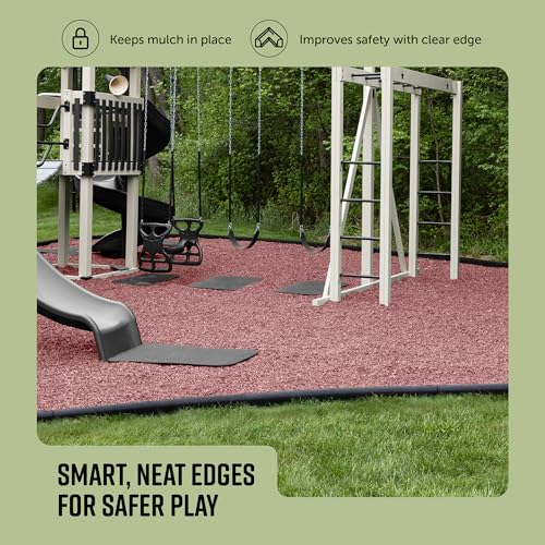 4' Flexible Interlocking Rubber Edging Border System for Playgrounds (2 Count)