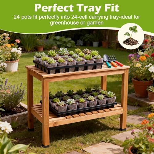 120 Packs Square Clear Nursery Pots with Drainage (Clear / 2.7" 120P)