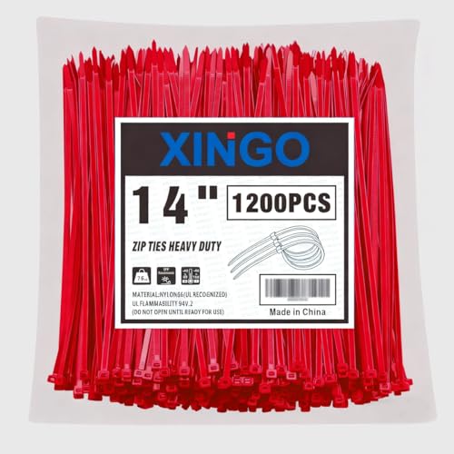 14 Inch Red Zip Ties 1200 PCS (Red / 14“(1200PCS))