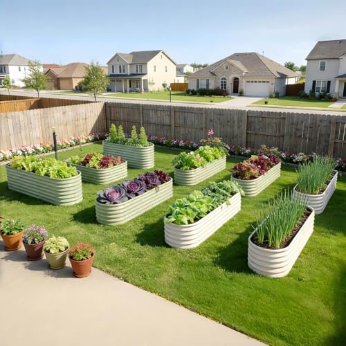 12 Pack 18" Tall Metal Raised Garden Beds (Green / Set of 12)