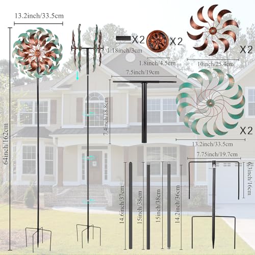 360° Wind Spinners Outdoor (13inch(Turquoise))
