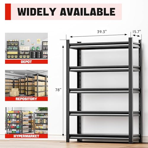 Garage Shelving Storage Rack (16"D x40"W x78"H)