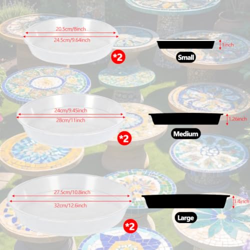 6 Pcs Round Stepping Stone Molds (Round-Clear)