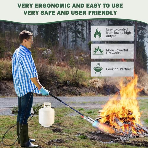 Propane Torch Weed Burner Kit with Storage Bag (Blue)
