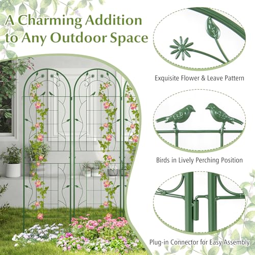 4 Pack Garden Trellis (71"x20" (4 Pack) / Green)
