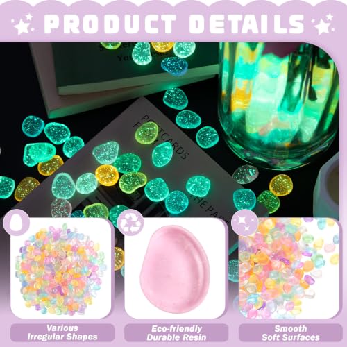 350 PCS Glow in The Dark Rocks (Starlight/350 pcs / 2.5x2x0.5cm)