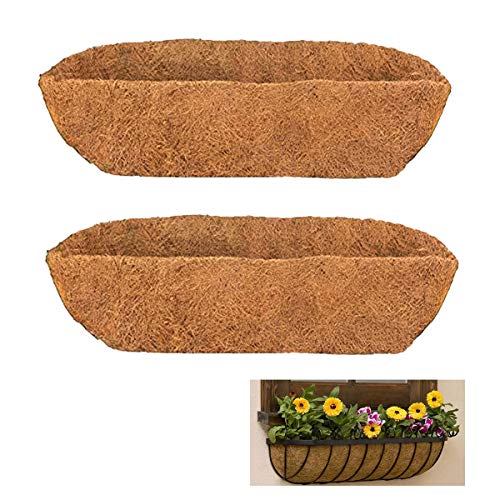 2 pcs Trough Coco Liner 48 inch Replaceable Coconut Fiber Liner for Window Box (48 in -2pcs)