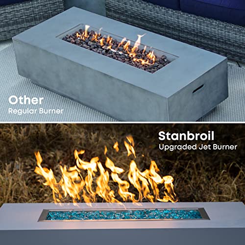 24" x 8" Upgrade Rectangle Fire Pit Jet Burner Pan