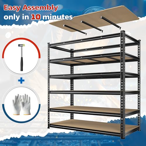 55" W Garage Shelving (55" W × 24" D × 84" H)