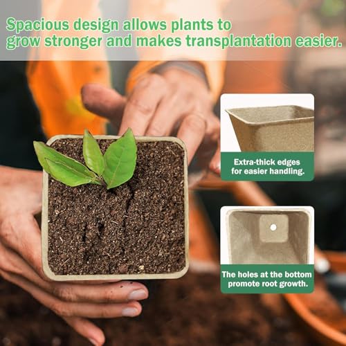 Peat Pots 122 Pack 3.15 Inch Seed Starter Pots for Seedlings (122 Pcs)