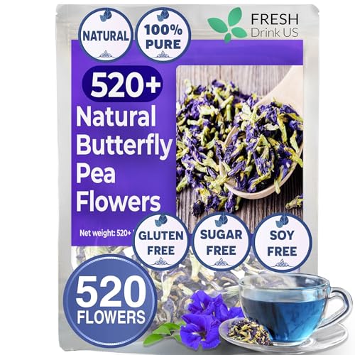 Premium 520+ Butterfly Pea Flowers (0.7 Ounce (Pack of 1))