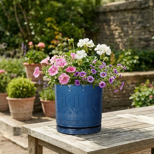 Ceramic Planter (6 Inch / Blue - 2)
