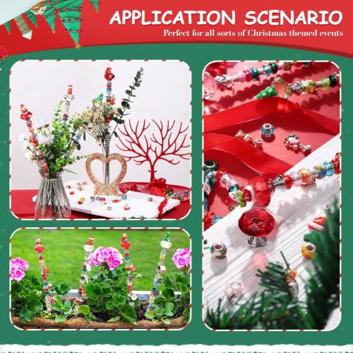 110 Pcs Beaded Garden Stake Fairy Wand for Christmas Decoration (Christmas)
