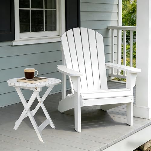 Outdoor Wooden Side Table (R-white-1)