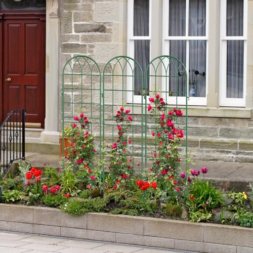 4 Pack Garden Trellis for Climbing Plants (59''H x 16''W/4 Pack / Green)
