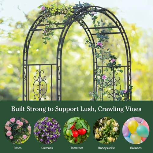 Arch Metal Outdoor Garden Arbor (Brown Montebello)