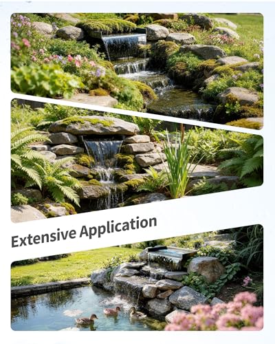 Pond Waterfall with 42W DC 1200GPH Pond Pump (Up to 3200 Gallons)